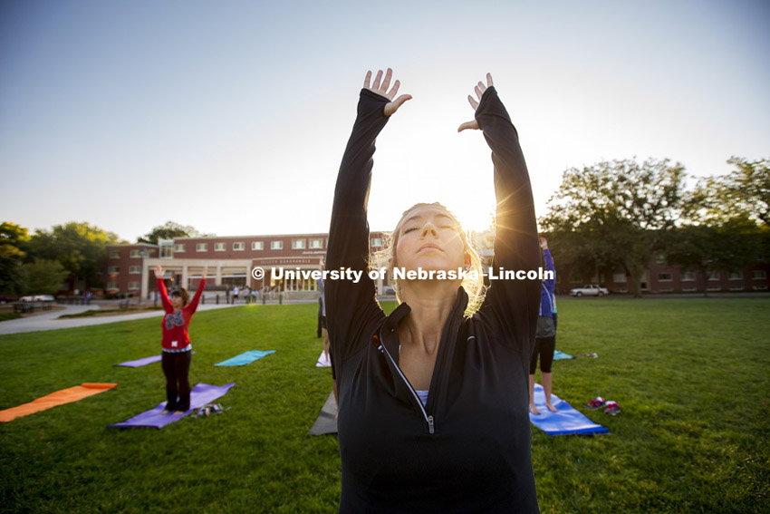 Yoga on the Green at City Campus, September 24, 2013. Photo by Craig Chandler / University Communications
