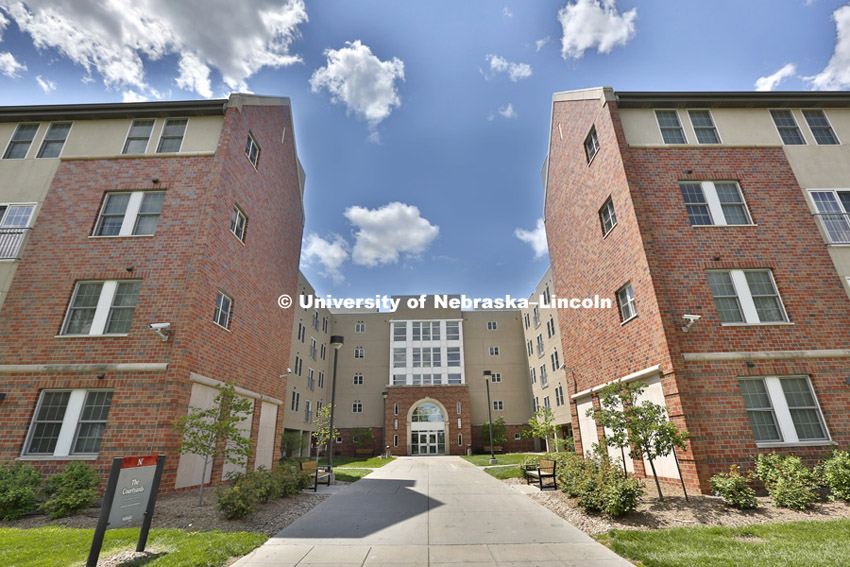 The Courtyards Residence Hall. May 13, 2014. Photo by Craig Chandler / University Communications
