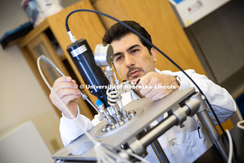 Ozan Ciftci, Assistant Professor. in Food Science and Technology. Food Processing center newsletter. October 31, 2014. Photo by Craig Chandler / University Communication