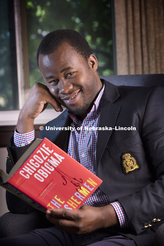 Chigozie Obioma, a Nigerian writer and member of the University of Nebraska-Lincoln creative writing faculty, is one of six authors vying for one of the most prestigious writing awards in the world. September 11, 2015, Photo by Craig Chandler, University Communications.