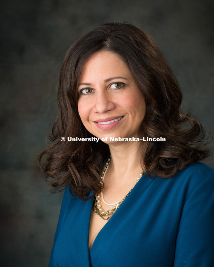 Studio portrait of Jackie Ostrowicki, University Affairs, October 17, 2015. Photo by Greg Nathan, University Communications Photographer.