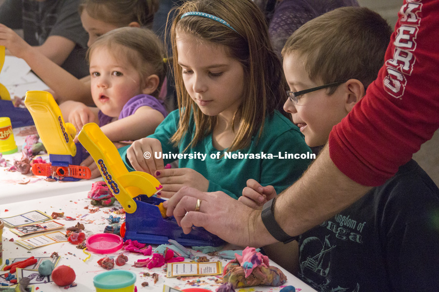 Dinosaurs and Disasters day at NU Museum. February 6, 2016. Photo by James Wooldridge for University Communications.