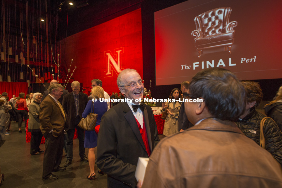 UNL Chancellor Harvey Perlman speaks at his last State of the University on his retirement date, April 1, 2016. His first day of being UNL's chancellor was 15 years ago on April 1, 2001. Photo by Craig Chandler / University Communications.