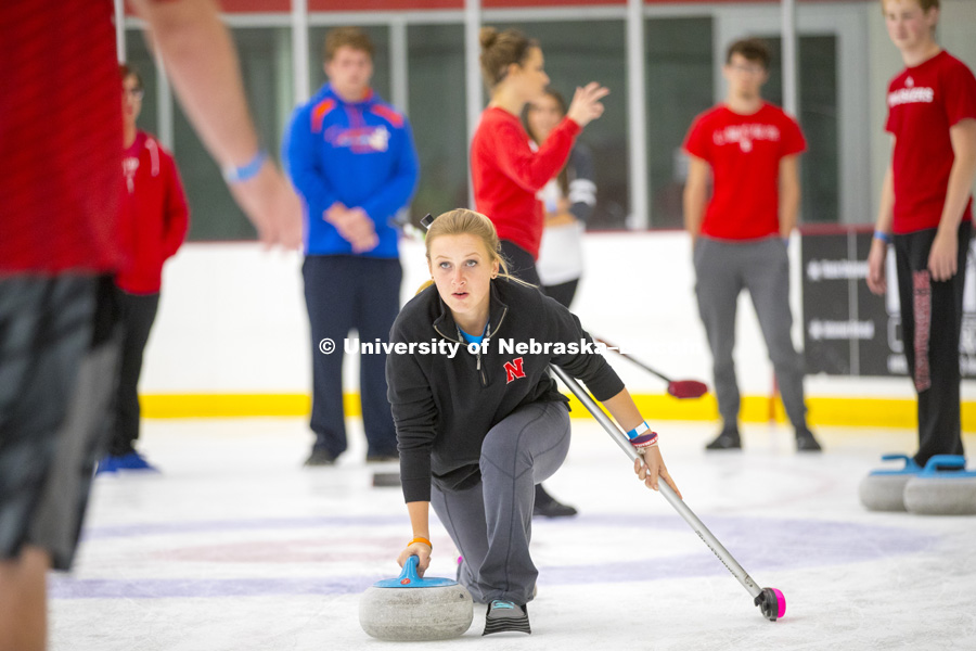 Broomball and Curling are two of the club sports using the new Breslow Ice Center ice. September 2, 2016. Photo by Craig Chandler / University Communication Photography.