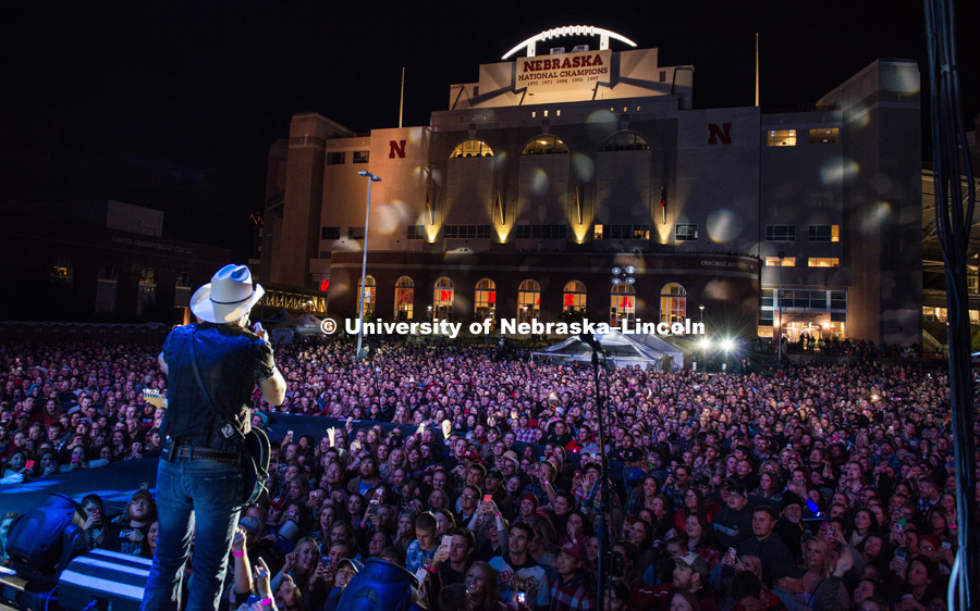 Brad Paisley College Nation tour outside of Memorial Stadium at the University of Nebraska-Lincoln.  October 13, 2016. Photo by Ben Enos provided to the University.  THIS PHOTO IS COPYRIGHTED TO THE PHOTOGRAPHER AND IS NOT FOR ANY USE OUTSIDE OF THE UNIVERSITY.