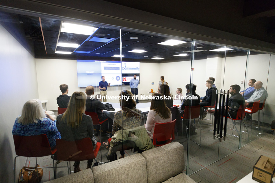 Final project presentations for advertising class. College of Journalism and Mass Communications. April 24, 2017. Photo by Craig Chandler / University Communication.