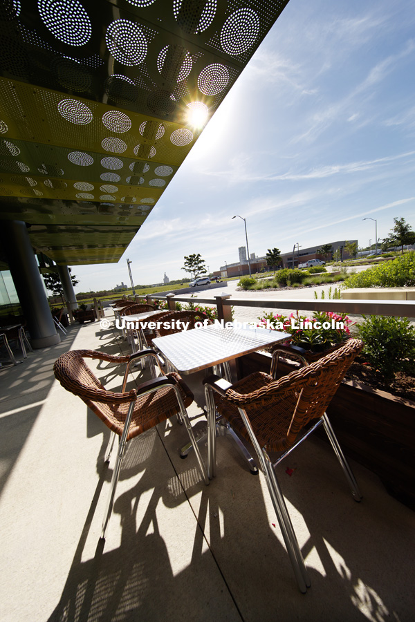 The Mill has an outdoor dining area. The Mill is a new coffee shop and restaurant opening at Nebraska Innovation Campus. They are also located in the Haymarket and south central Lincoln. June 7, 2017. Photo by Craig Chandler / University Communication.