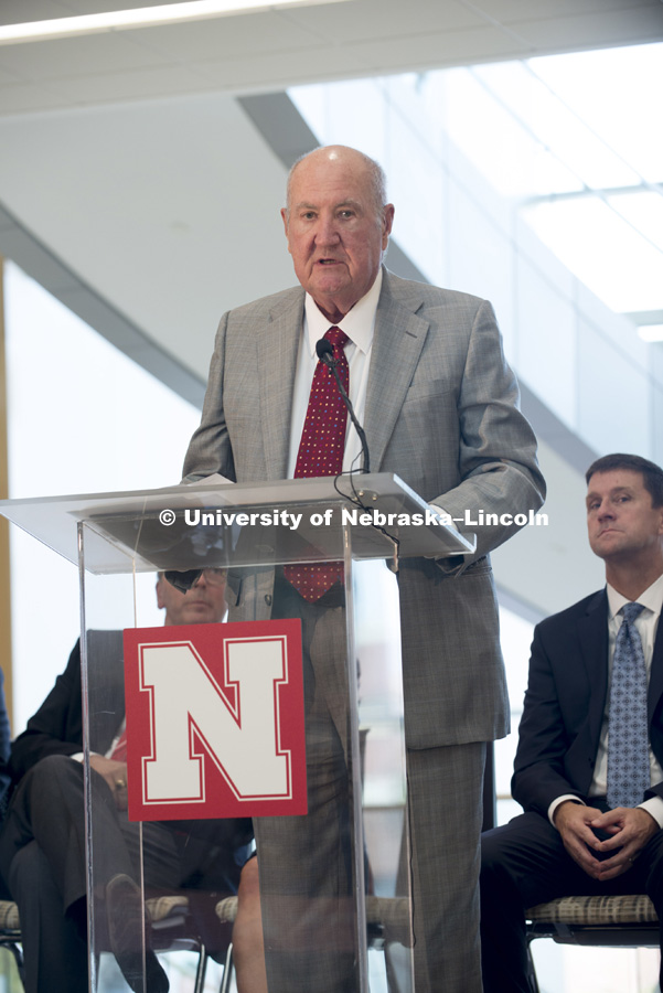 Howard Hawks helped celebrate the opening of the new College of Business Howard L. Hawks Hall. With the snip of a ribbon, dignitaries from the University of Nebraska–Lincoln welcomed in a new era at the College of Business with the grand opening of the