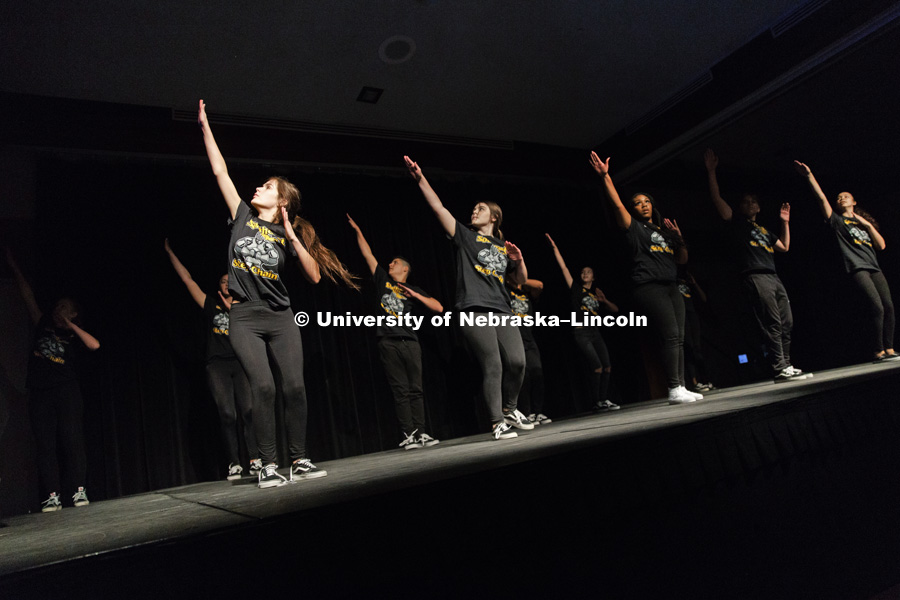 UNL's multicultural Greek organizations compete in the annual stroll competition in the Nebraska Union. September 8, 2017. Photo by Craig Chandler / University Communication.