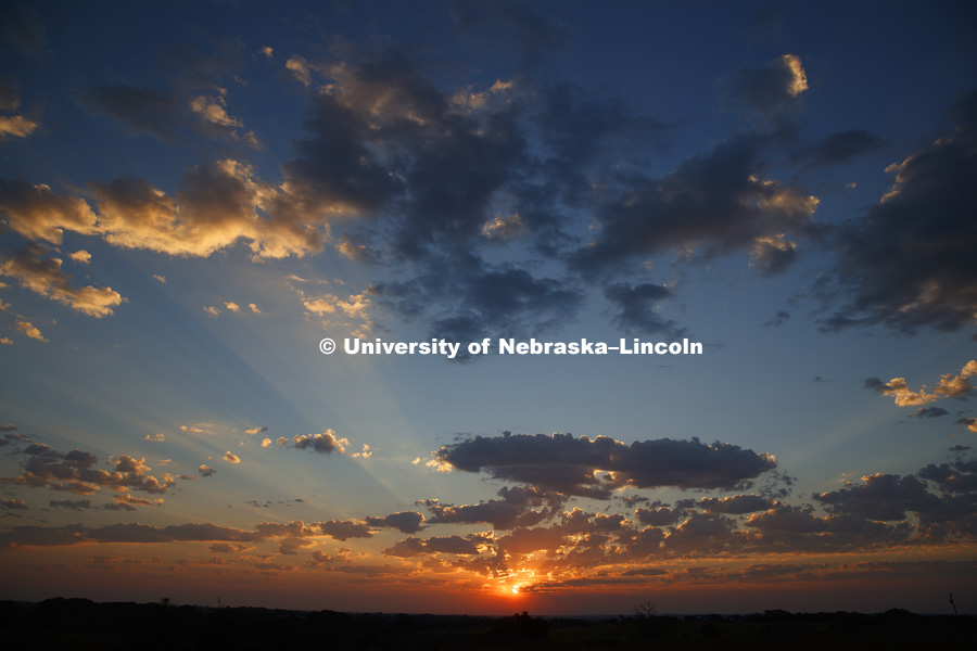 Sunrise east of Lincoln, Nebraska. September 22, 2017. Photo by Craig Chandler / University Communication.