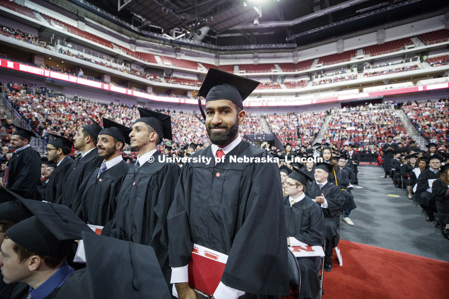 Undergraduate Commencement at Pinnacle Bank Arena. December 16, 2017. Photo by Craig Chandler / University Communication.
