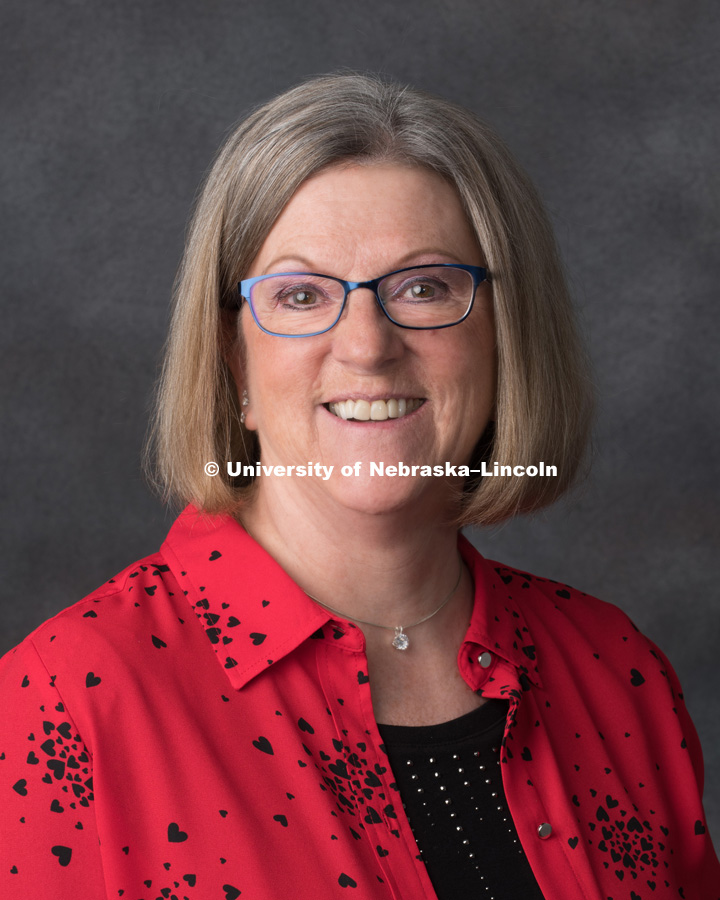 Studio portrait of Connie Wieser, Operations Support, Sponsored Programs. April 4, 2018. Photo by Greg Nathan, University Communication Photography.