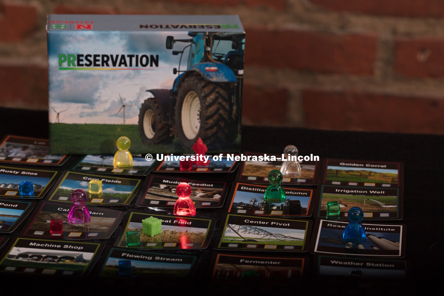 A group of collaborators who put their diverse skills together to develop AgPocalypse 2050, a game for middle school and high school students to promote learning about ag decisions and processes. Photo for the 2018 publication of the Strategic Discussions for Nebraska magazine. April 6, 2018. Photo by Greg Nathan, University Communication.