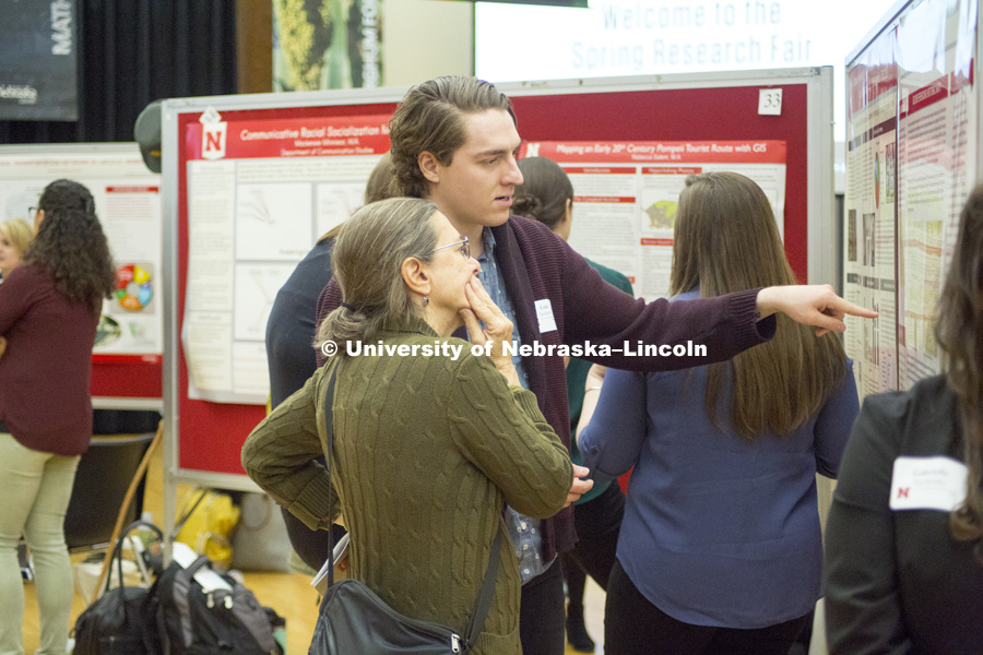 Spring Research Fair Poster Session. April 10 and 11, 2018. Photo by Alyssa Mae for University Communication.