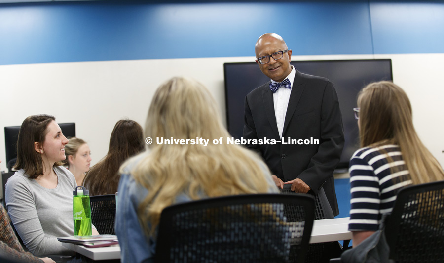 Dipra Jha, Professor of Practice and the Director of Global Engagement for the Hospitality, Restaurant and Tourism Management program, CEHS. April 11, 2019. Photo by Craig Chandler / University Communication.