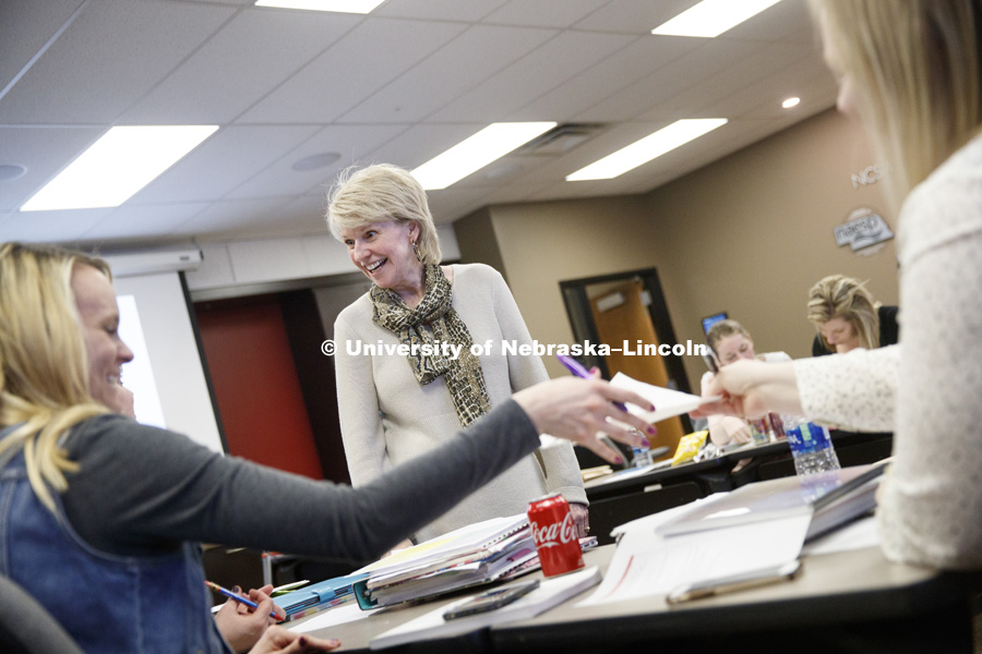 Mary Beth Lehmanowksy teaches EDAD 851 - Faculty and Staff Appraisal. April 12, 2019. Photo by Craig Chandler / University Communication.