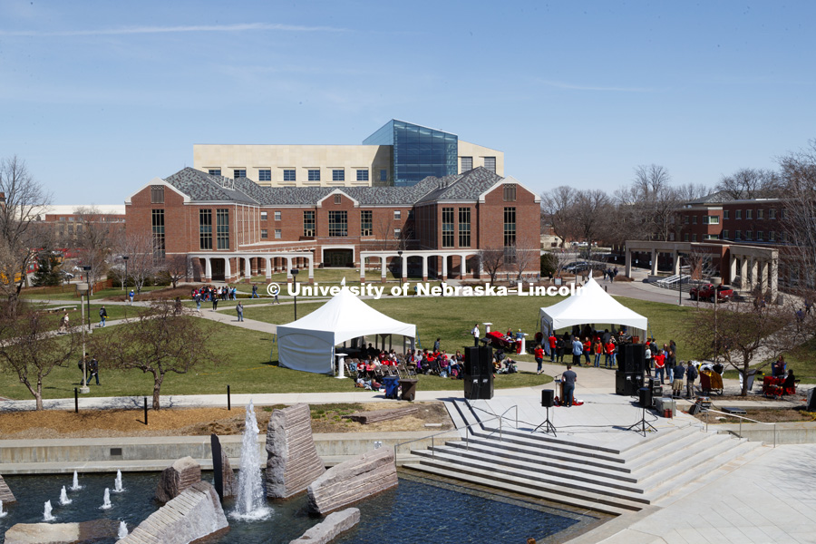 The university’s first-ever Homerathon — a marathon reading of “Iliad” — will begin 7 a.m. April 19 on the Meier Commons green space north of the Nebraska Union. It is expected to wrap at 4 a.m. April 20. April 19, 2019. Photo by Craig Chandler /