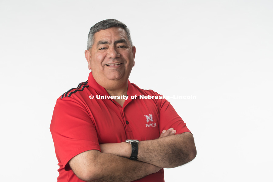 Studio portrait of Rik Barrera, Associate Dean for Student Services and Chief Operating Officer, College of Business. May 2, 2018. Photo by Greg Nathan, University Communication Photography.