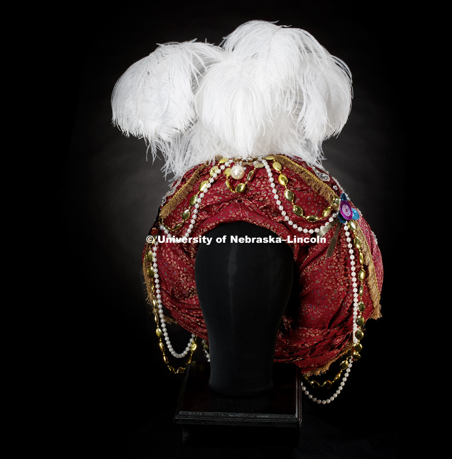 Replica of Johnny Carson's Carnac the Magnificent hat he used in his television show is now housed in the Lied Theater. May 21, 2018. Photo by Craig Chandler / University Communication.