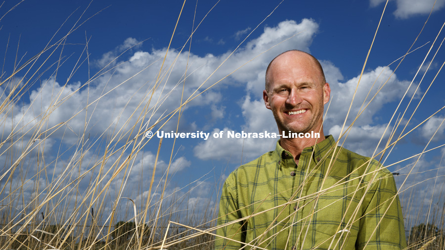 Jay Storz, Professor for the School of Biological Sciences is photographed at the Nine Mile Prairie northwest of Lincoln. May 30, 2018. Photo by Craig Chandler / University Communication.