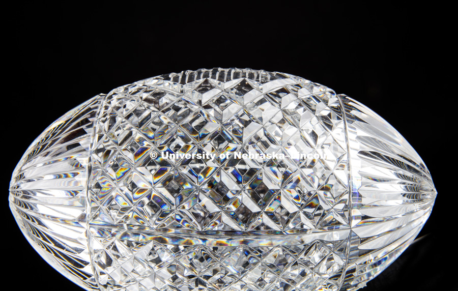 Nebraska's Championship trophies all together. Photographed for the N150 anniversary book. June 26, 2018. Photo by Craig Chandler / University Communication.