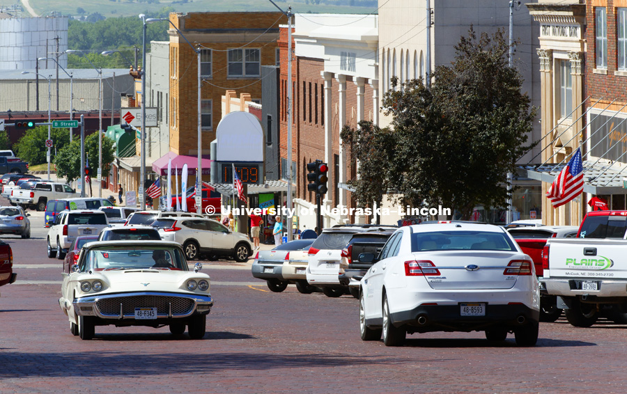 Downtown McCook, Nebraska for Rural Futures Institute. July 12, 2018. Photo by Craig Chandler / University Communication.