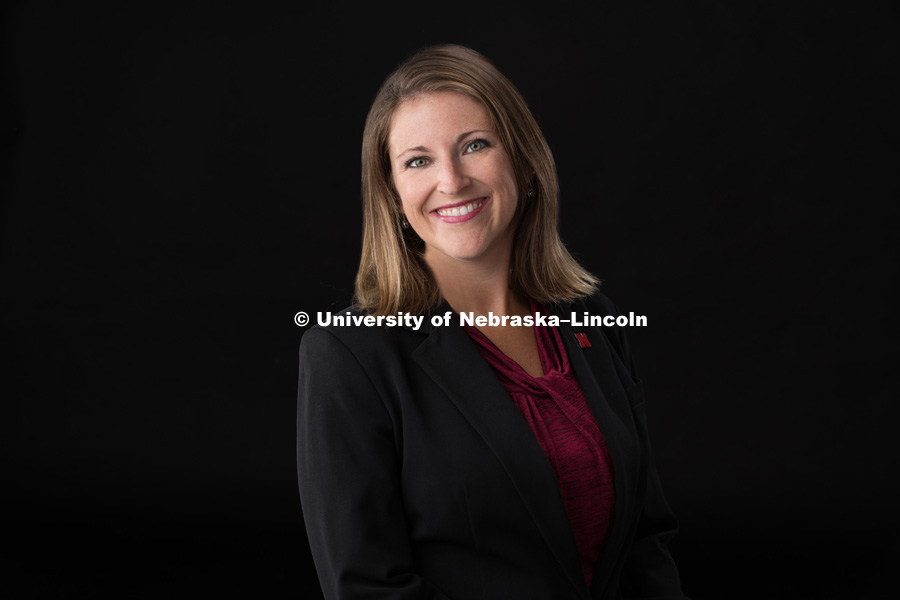 Studio portrait of Danni Gilbert, Associate Professor of Practice in Music Education, Hixson-Lied Fine and Performing Arts, School of Music. August 7, 2018. Photo by Greg Nathan, University Communication Photography.