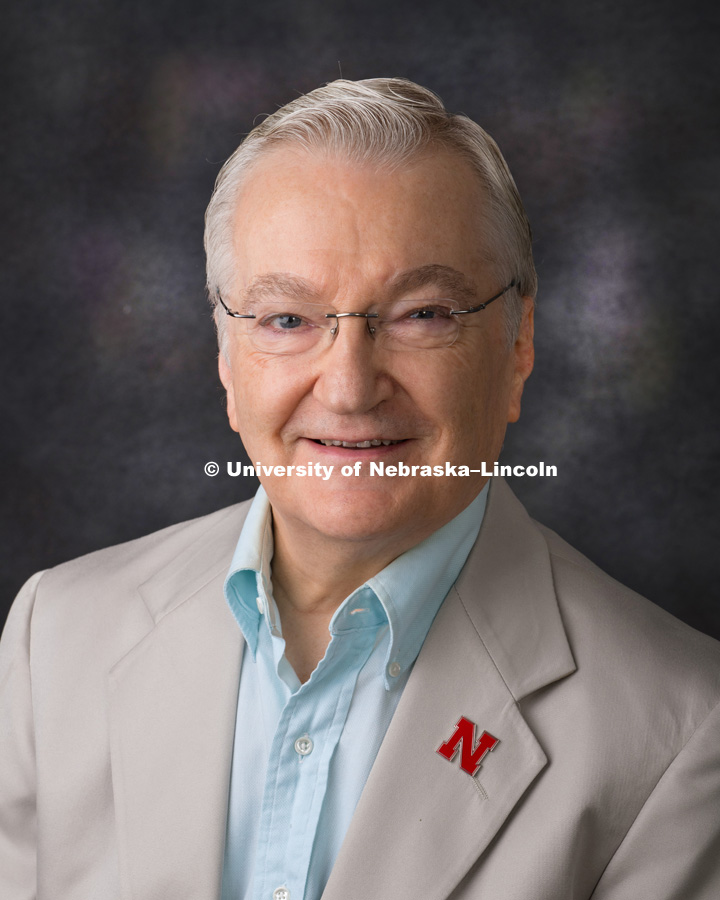 Studio portrait of Craig Eckhardt, Emeritus Professor, Chemistry. August 9, 2018. Photo by Greg Nathan, University Communication Photographer.