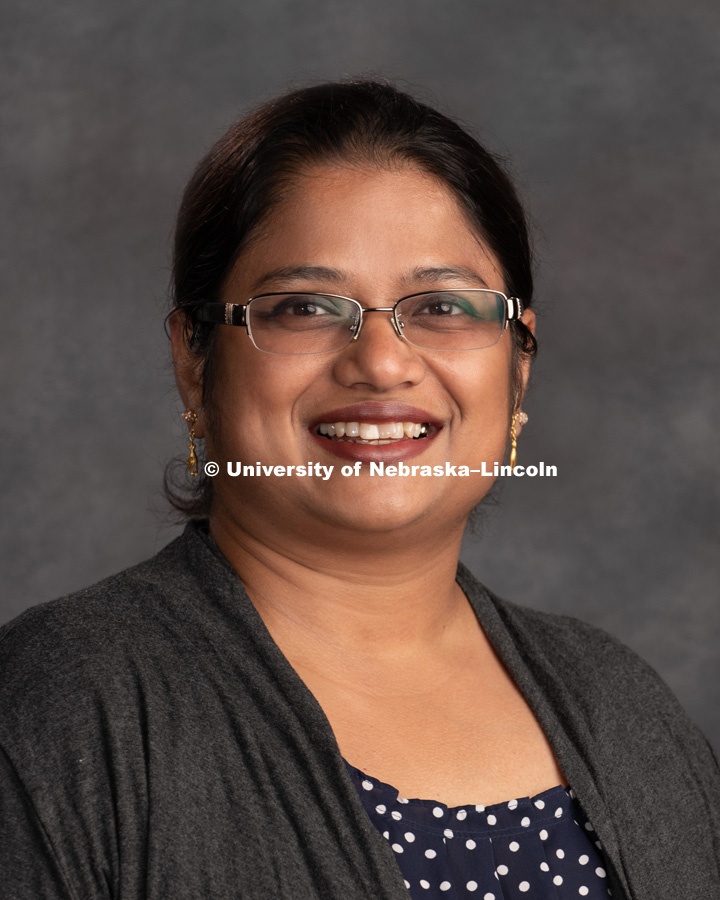 Studio portrait of Bonita Sharif, Assistant Professor, Computer Science and Engineering. New Faculty. August 15, 2018. Photo by Greg Nathan, University Communication Photography.