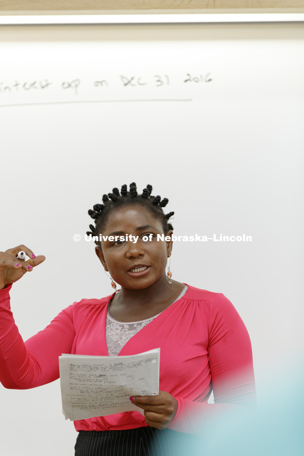 Herita Akamah, Assistant Professor of Accounting, College of Business photo shoot. September 5, 2018. Photo by Craig Chandler / University Communication.