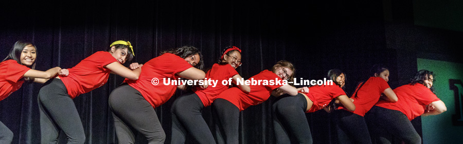 Sigma Psi Beta performs. Their stroll would win the sorority compeition. Chapters of Nebraska’s Multicultural Greek Council and National Pan-Hellenic Council compete for best fraternity and sorority stroll. September 9, 2018. Photo by Craig Chandler / University Communication
