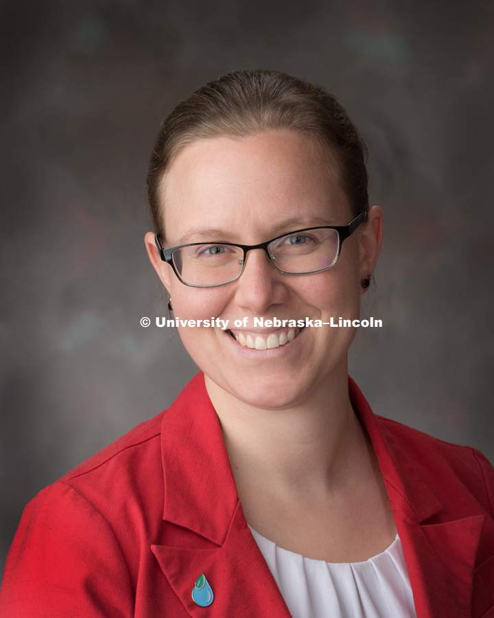 Studio portrait of Erin Haacker, post-doctoral scholar, Nebraska Water Center. October 2, 2018. Photo by Greg Nathan, University Communication.