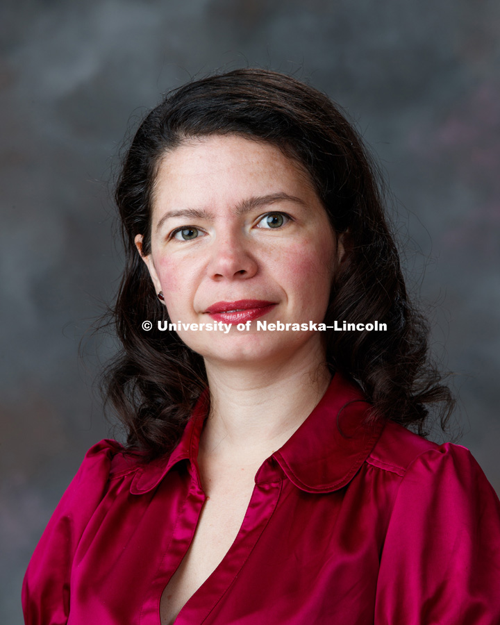 Studio portrait of Alexandra Seceleanu, assistant professor of mathematics. October 26, 2018. Photo by Craig Chandler / University Communication.
