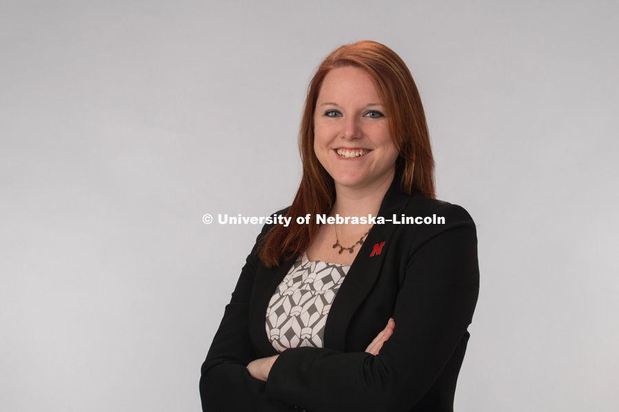 Studio portrait of Georgia Gleason, Admissions Counselor, Academic Services and Enrollment. November 2, 2018. Photo by Greg Nathan, University Communication.