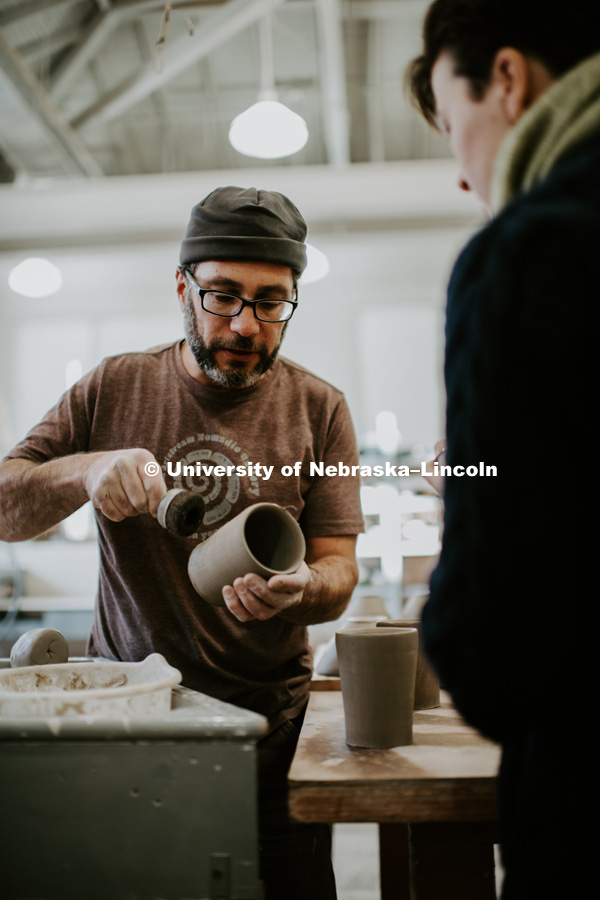 Ceramics Master Class in Richards Hall. November 9, 2018. Photo by Justin Mohling, University Communication.