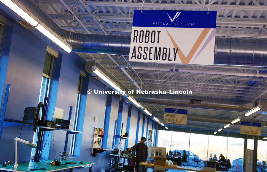 Virtual Incision has relocated to the newest building on Nebraska Innovation Campus and expanded their footprint to include manufacturing areas for the surgical robots. December 20, 2018. Photo by Craig Chandler / University Communication.
