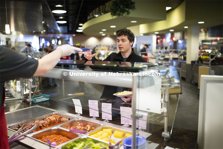 University Housing has started offering an allergen-free meal option in its Harper-Schramm-Smith Dining Center. This option is available every meal, seven days a week starting in January. February 19, 2019. Photo by Craig Chandler / University Communication.