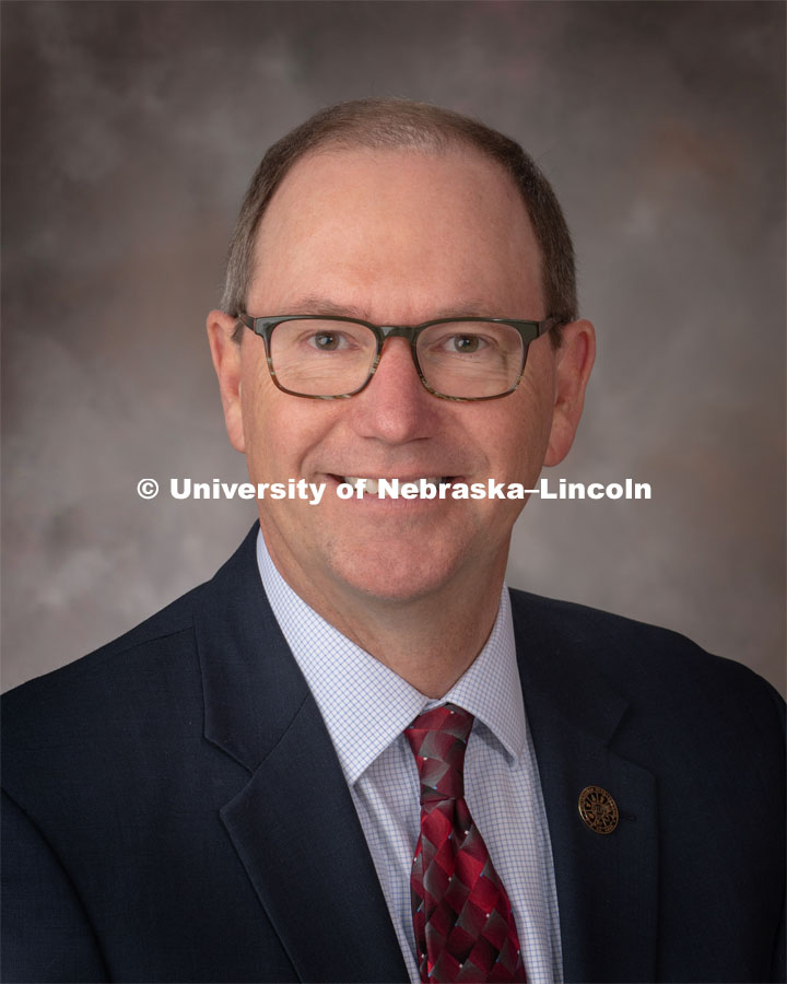 Studio portrait of Bradley Stauffer, Special Assistant to the President, Central Administration. February 25, 2019. Photo by Greg Nathan / University Communication.