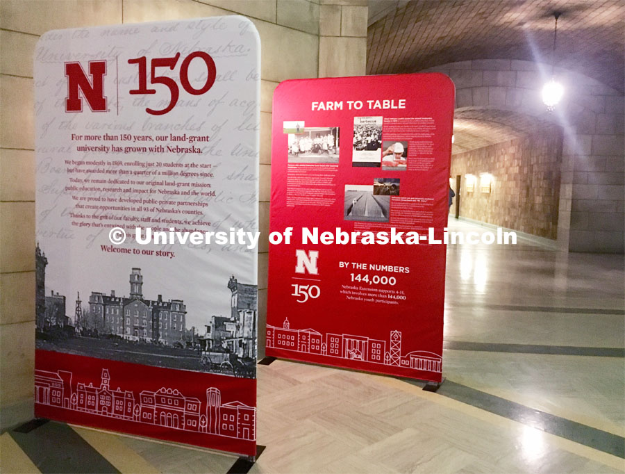 N150 Traveling History Exhibit in the State Capitol. March 14, 2019. Photo by Craig Chandler / University Communication.