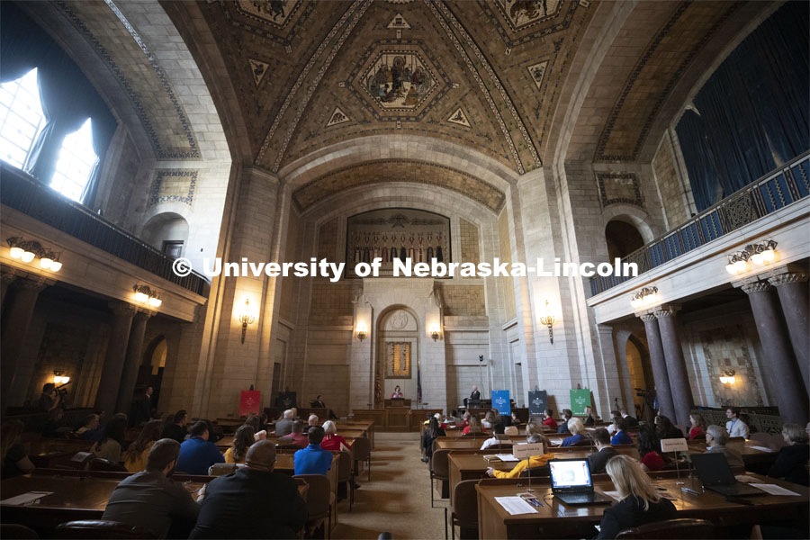 NU Advocacy Day at the Nebraska Legislature. March 27, 2019. Photo by Craig Chandler / University Communication.