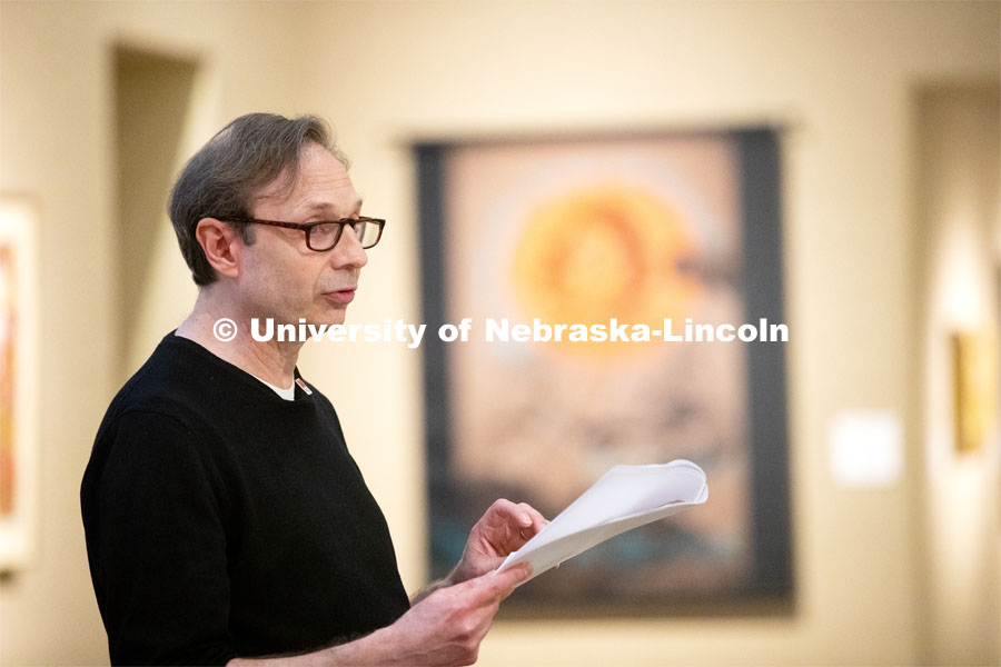 John Sorensen, Grace Abbott scholar, author and friend of the University, presents “Grace and Edith Abbott: Nebraska’s Social Justice Sisters” in the March Nebraska Lectures. March 28, 2019. Photo by Craig Chandler / University Communication.
