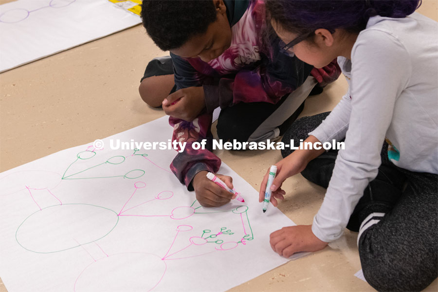 After-school activities are being developed by University of Nebraska-Lincoln researchers to introduce network science to middle-school youth. A new research and outreach program is engaging middle-school youth with science in novel ways, with the aim of increasing curiosity and interest in health careers. Worlds of Connections. April 3, 2019. Photo by Greg Nathan / University Communication