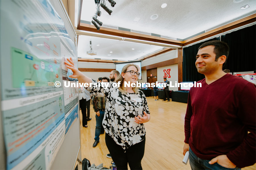 Research Fair graduate poster session in the Nebraska Union ballrooms. April 15, 2019. Photo by Justin Mohling / University Communication.