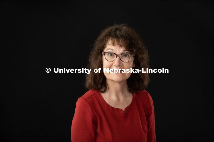 Studio portrait of Mary Bolin, Professor for University Libraries and Center for Digital Research in the Humanities (CDRH). May 31, 2019. Photo by Greg Nathan / University Communication Photography.