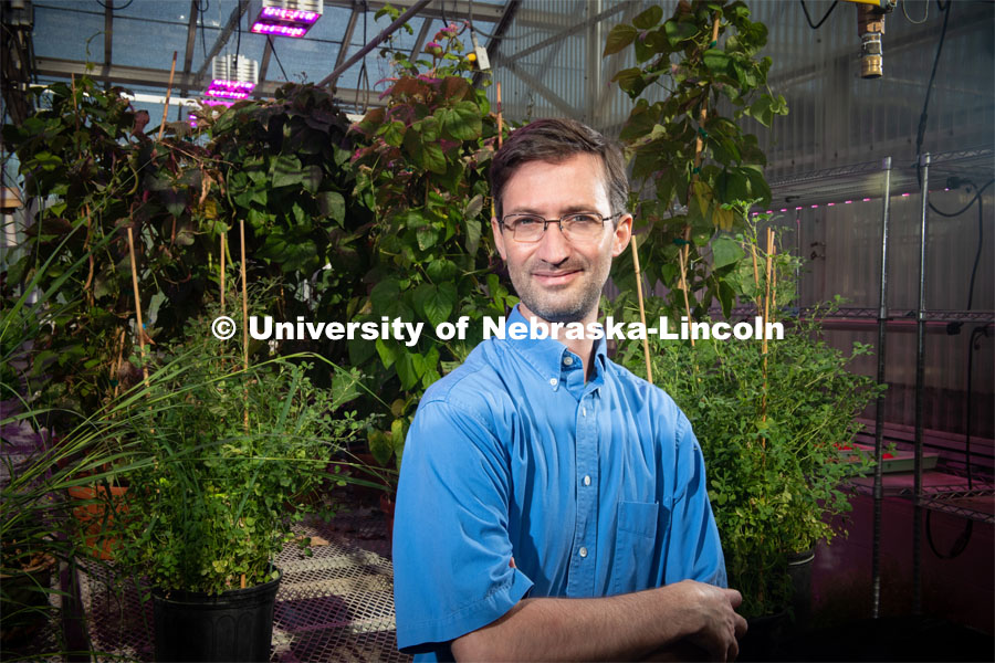 Marc Libault, associate professor and plant biologist in the Department of Agronomy and Horticulture at the University of Nebraska–Lincoln. Photo for the 2019 publication of the Strategic Discussions for Nebraska magazine. June 7, 2019, Photo by Gregory Nathan / University Communication.