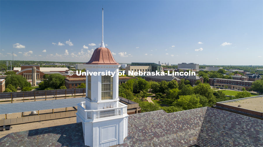Love Library cupola and City Campus. June 7, 2019. Photo by Craig Chandler / University Communication.