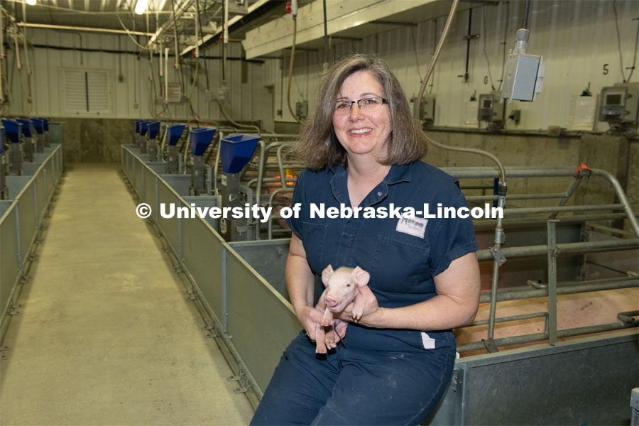 Tami Brown-Brandl, professor in the Department of Biological Systems Engineering at the University of Nebraska–Lincoln, uses an engineering approach to research ways technology can improve production agriculture. Her work is termed “precision animal management” and according to Brown-Brandl, Nebraska leads the United States in this work. Photo for the 2019 publication of the Strategic Discussions for Nebraska magazine. June 13, 2019, Photo by Gregory Nathan / University Communication.