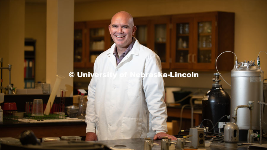 Thomas Burkey, associate professor and gut health scientist in the Department of Animal Science at the University of Nebraska–Lincoln. Photo for the 2019 publication of the Strategic Discussions for Nebraska magazine. June 24, 2019, Photo by Gregory Nathan / University Communication.