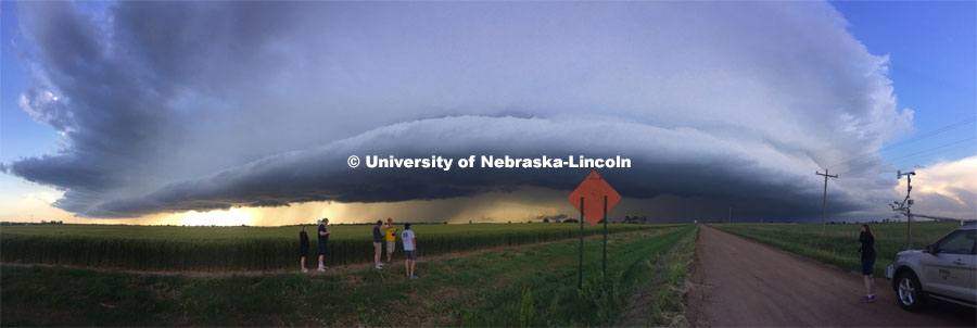 Student photos from summer of 2019 TORUS chase. Adam Houston, Professor of Earth and Atmospheric Sciences, led the TORUS project — the most ambitious drone-based investigation of severe storms and tornadoes ever conducted — chased supercells for more than 9,000 miles across five states this summer. The project, led by Nebraska's Adam Houston, features more than 50 scientists and students from four universities. The 2019 team included 13 Huskers — 10 undergraduates and three graduate students. The $2.5 million study is funded through a $2.4 million, three-year grant from the National Science Foundation with additional support provided by the National Oceanic and Atmospheric Administration. June 25, 2019. Photo provided to University Communication.