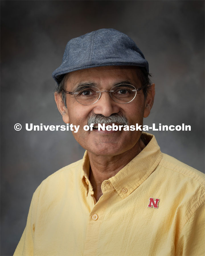 Studio portrait of Ravi Saraf, Professor, Chemical Engineering. July 8, 2019. Photo by Greg Nathan / University Communication.